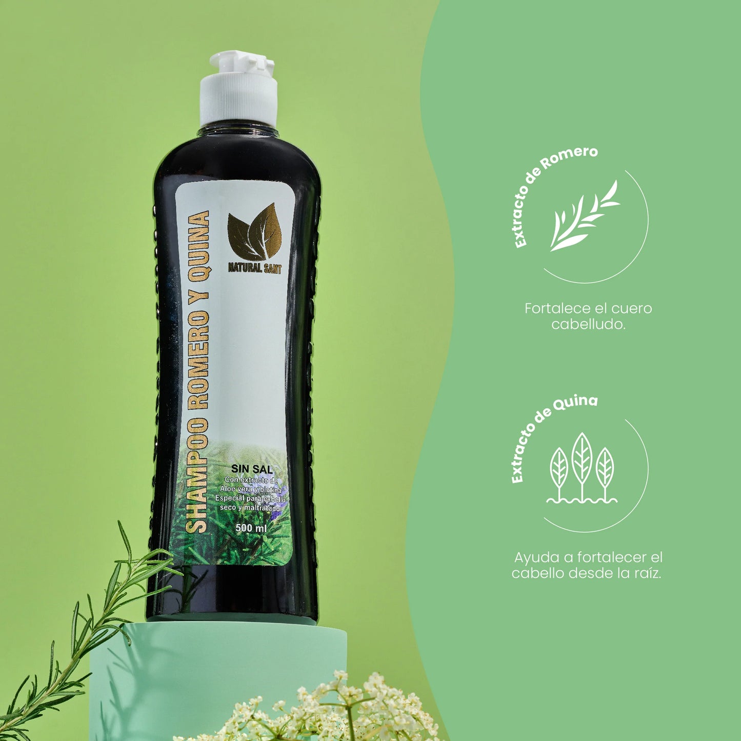 NATURAL SANTS SHAMPOO ROMEO Y QUINA 500ML