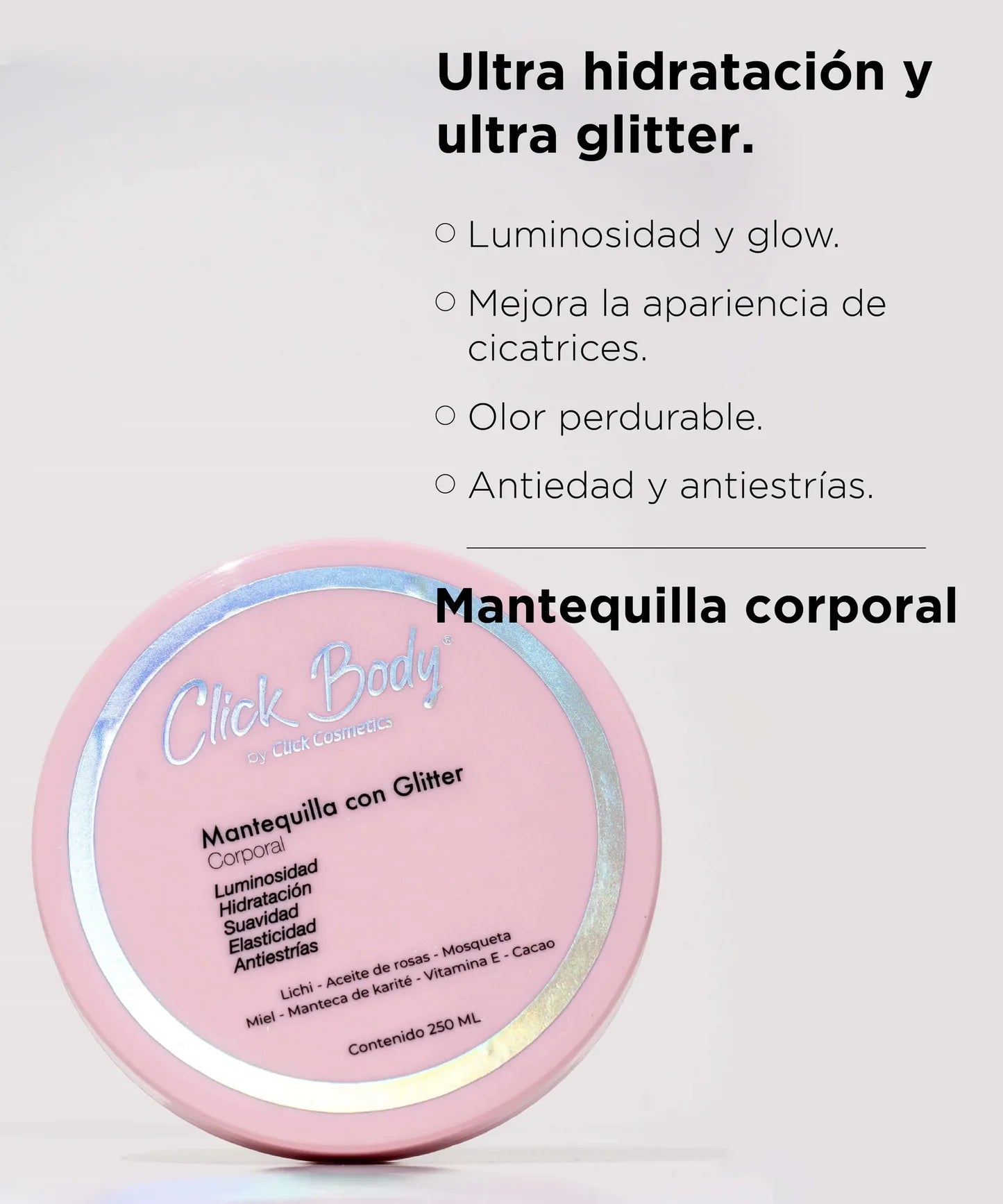 CLICK HAIR MANTEQUILLA CON GLITTER CORPORAL 250ML