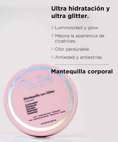 CLICK HAIR MANTEQUILLA CON GLITTER CORPORAL 250ML