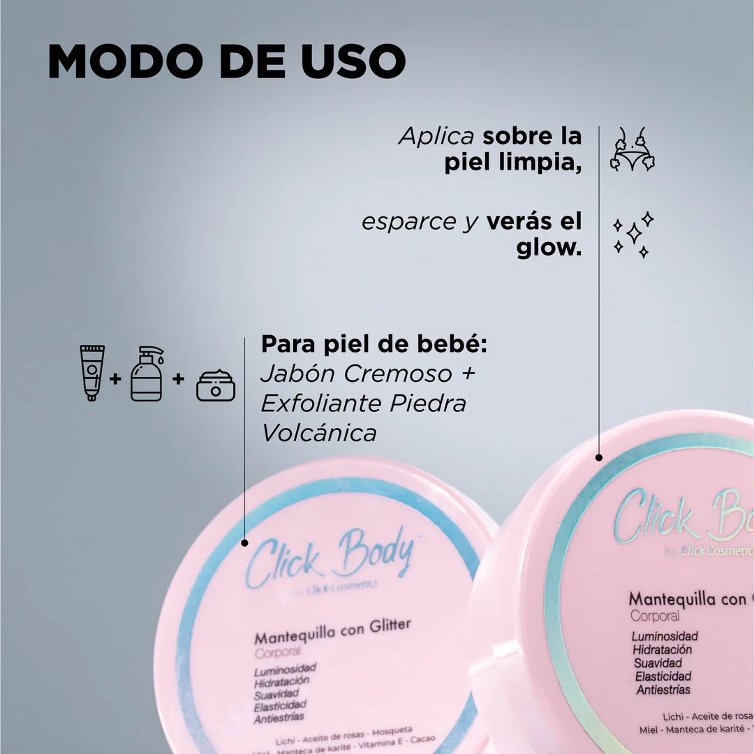 CLICK HAIR MANTEQUILLA CON GLITTER CORPORAL 250ML